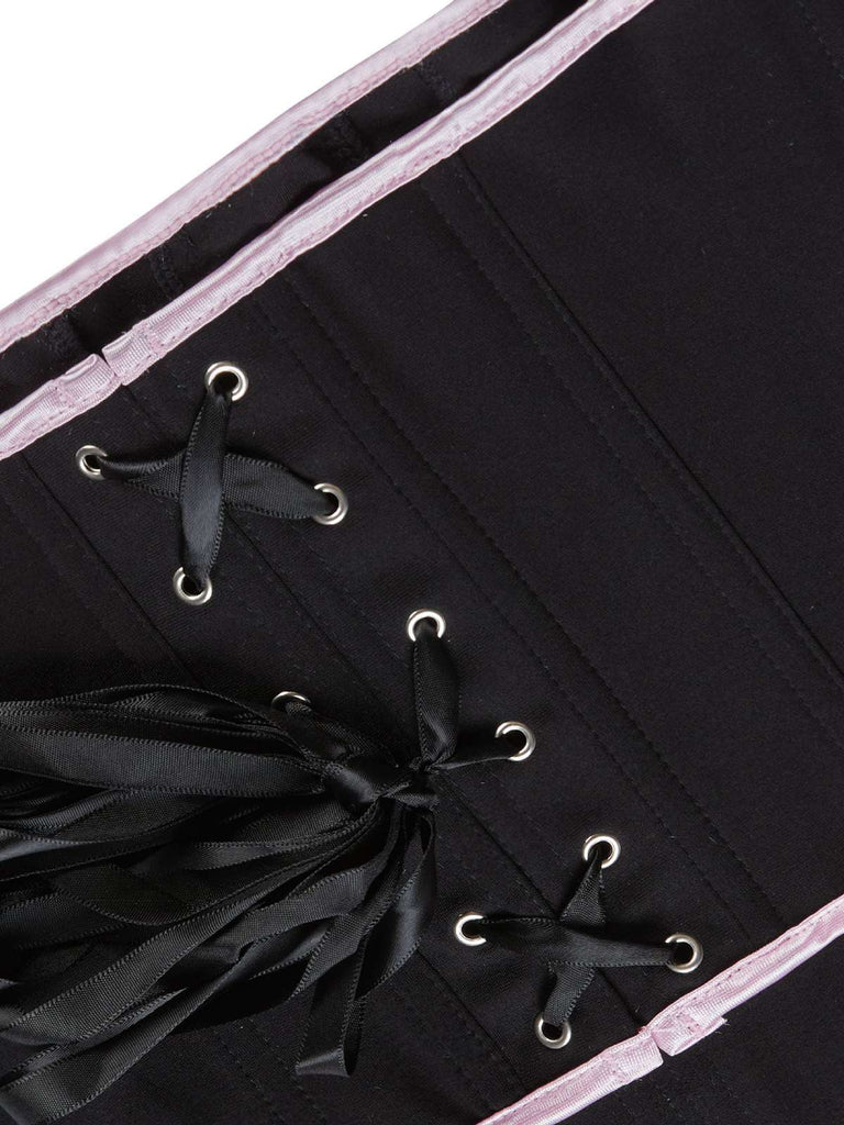 She slips into Black 1980s Steampunk Bowknots Bandeau Corset and channels 1980s screen sirens
