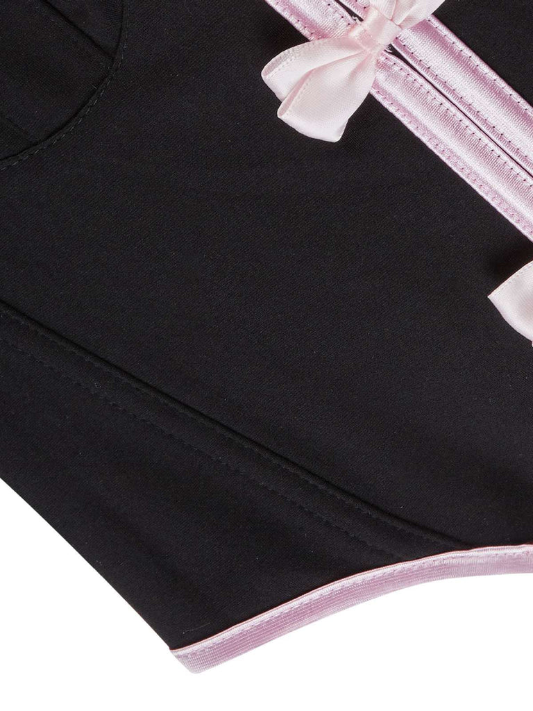 This Black 1980s Steampunk Bowknots Bandeau Corset is 1980s romance against her skin