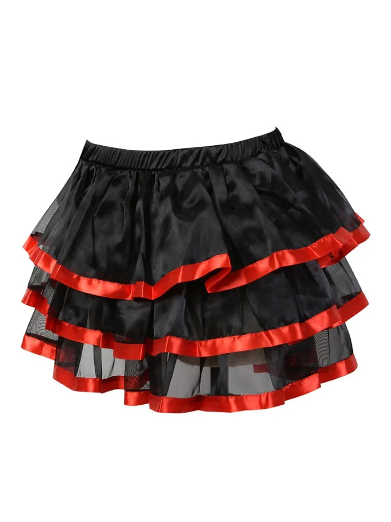 Black 1980s Steampunk Mesh Patchwork Cake Skirt, vintage skirt, retro style - perfect for women who love vintage and retro fashion