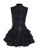 Black 1980s Steampunk Solid Zipper Belted Dress - vintage dress, retro fashion, classic black
