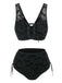 Black 1980s Strap Bat Mesh Gothic Bikini Set - vintage fashion, retro style, classic black