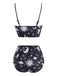 Black 1980s Strap Galaxy Print Gothic Bikini Set - vintage fashion, retro style, classic black