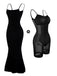 Black 2-in-1 Shapewear Slip Dress - vintage dress, retro fashion, classic black