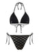 Black Gold 1970s Halter Mermaid Scale Bikini Set | vintage swimwear, retro swimsuit, pin-up style - perfect for retro fashion enthusiasts