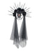 Black Gothic Rose Veil Headpiece with Spikes, vintage fashion, retro style - vintage inspired fashion