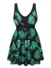 Black & Green 1950s Tropical Skirted Swimsuit, vintage skirt, retro style - perfect for women who love vintage and retro fashion