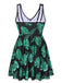 Black & Green 1950s Tropical Skirted Swimsuit, vintage skirt, retro style - perfect for women who love vintage and retro fashion