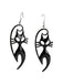 Black Halloween Cat Dangle Earrings - vintage fashion, retro style, classic black