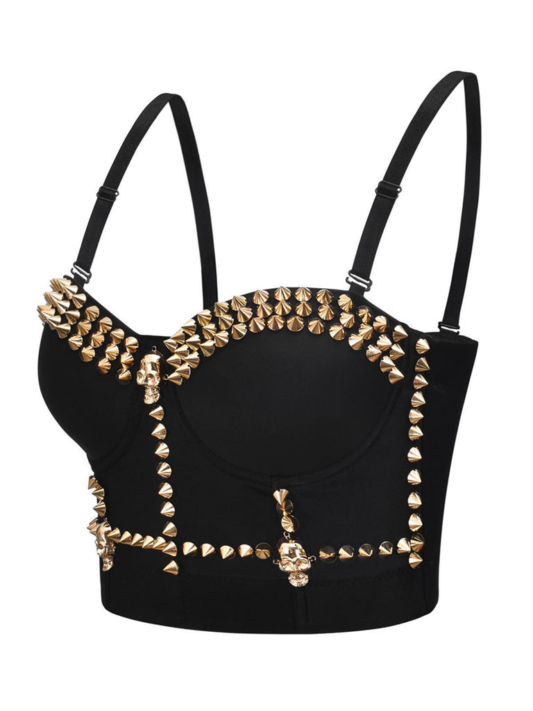 Black Halloween Punk Rivet Gothic Camisole: a vintage classic that whispers rather than shouts