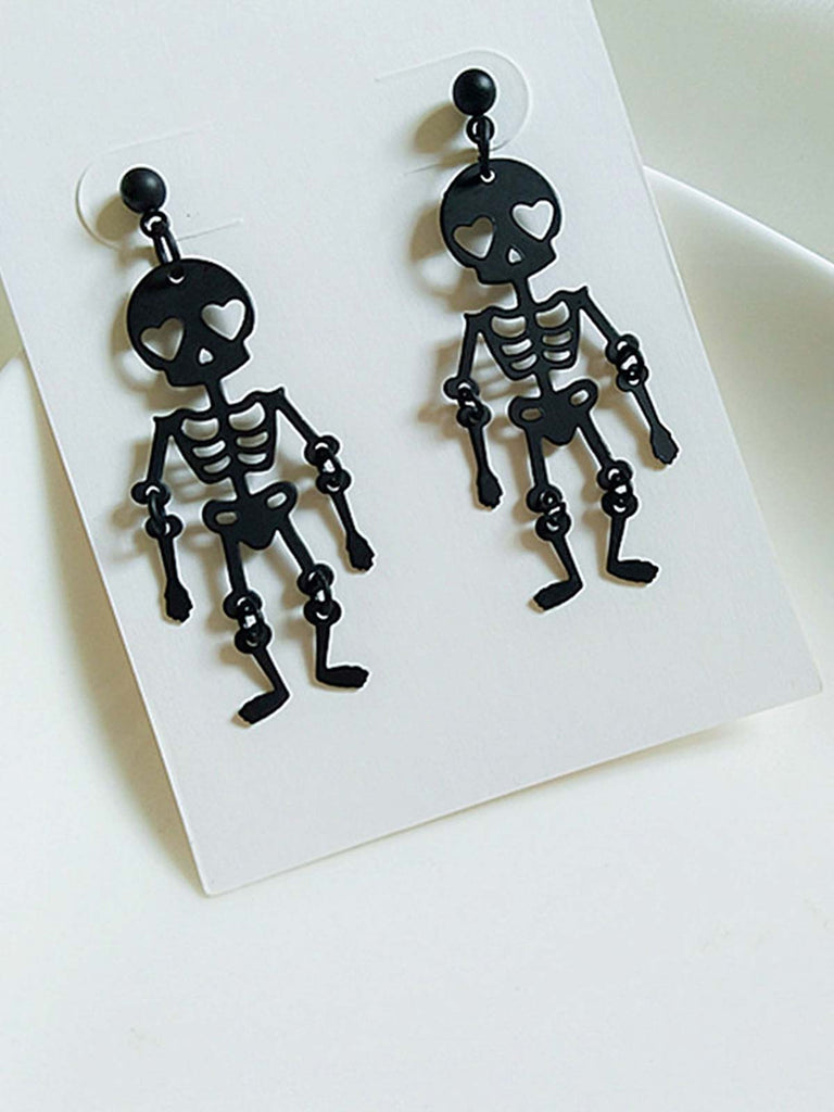 Black Halloween Skeleton Dangle Earrings: timeless style reimagined