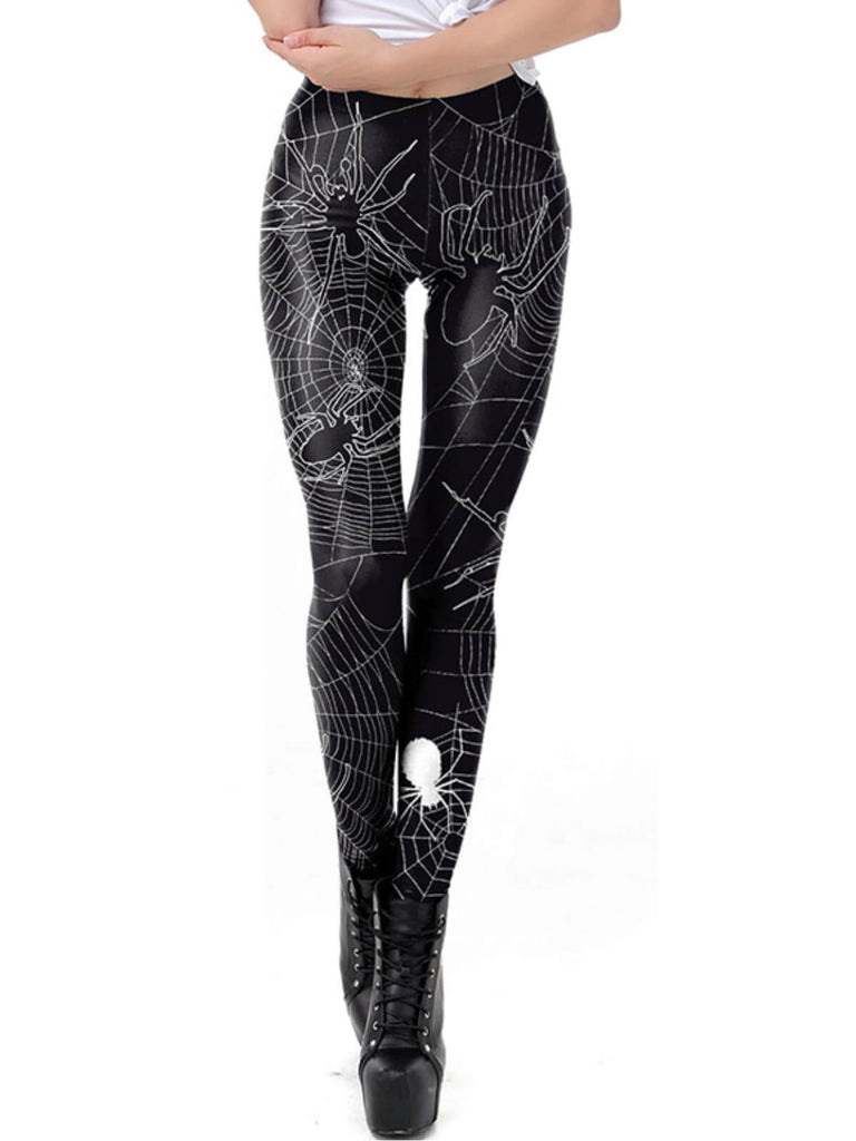 Black Halloween Spider Web Leggings — vintage elegance for the modern woman