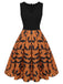 Black & Orange 1950s Halloween Bat Sleeveless Dress, vintage dress, retro fashion, rockabilly, pin-up fashion - perfect for women who love vintage and retro fashion