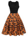 Black & Orange 1950s Halloween Bat Sleeveless Dress, vintage dress, retro fashion, rockabilly, pin-up fashion - perfect for women who love vintage and retro fashion