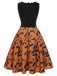 Black & Orange 1950s Halloween Bat Sleeveless Dress, vintage dress, retro fashion, rockabilly, pin-up fashion - perfect for women who love vintage and retro fashion