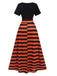 Black & Orange 1970s Stripes Colorblock Dress, vintage dress, retro fashion - perfect for women who love vintage and retro fashion