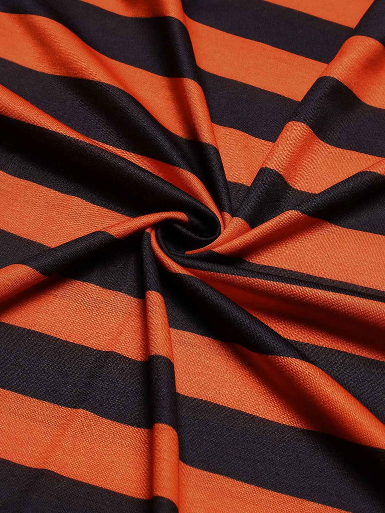Black & Orange 1970s Stripes Colorblock Dress, vintage dress, retro fashion - perfect for women who love vintage and retro fashion