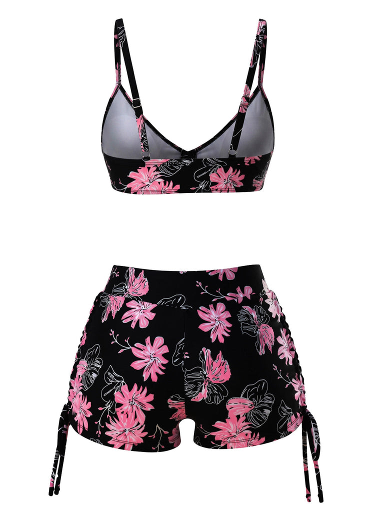 Pink & Black 1940s Tankini 2