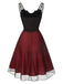 Black & Red 1950s Bat Mesh Dress, vintage dress, retro fashion, rockabilly, pin-up fashion - perfect for women who love vintage and retro fashion