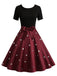 Black & Red 1950s Heart Bow Swing Dress - vintage dress, retro fashion, rockabilly