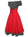 Black & Red 1950s Polka Dots Off Shoulder Dress, vintage dress, retro fashion, rockabilly, pin-up fashion - perfect for women who love vintage and retro fashion