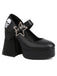 Black Skull Buckle Strap Platform Chunky Shoes: timeless vintage elegance she makes her own