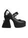 This Black Skull Buckle Strap Platform Chunky Shoes whispers vintage secrets to those who notice