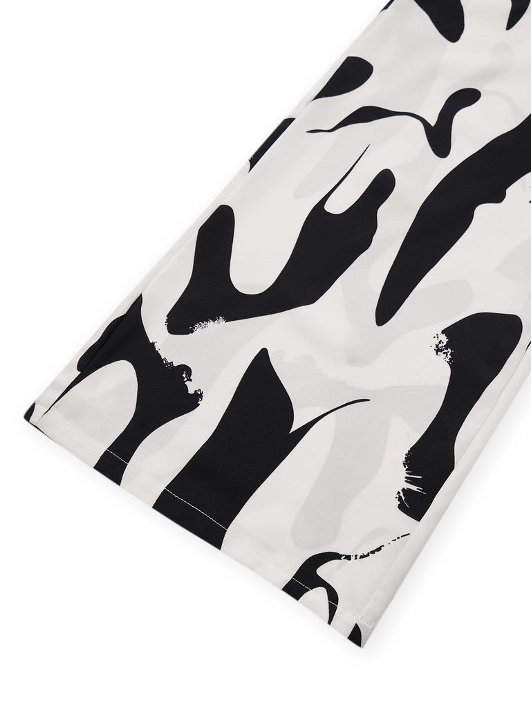 Black & White 1940s Cow Skin Halter Jumpsuit - vintage jumpsuit, retro fashion, classic black