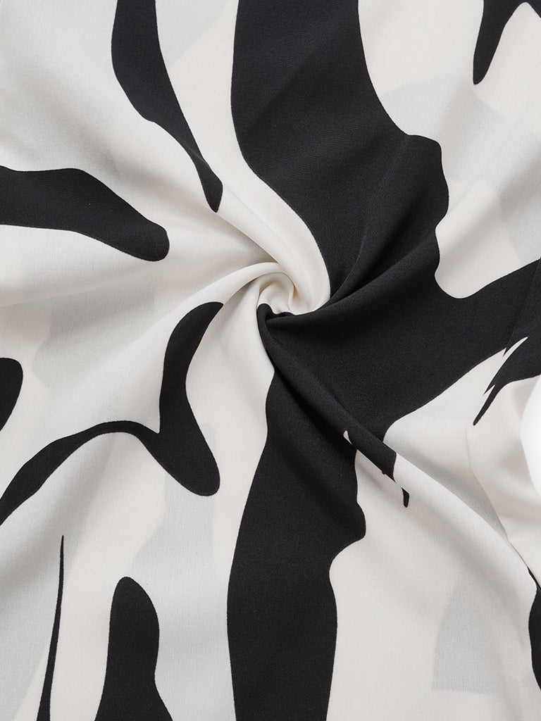 Black & White 1940s Cow Skin Halter Jumpsuit - vintage jumpsuit, retro fashion, classic black