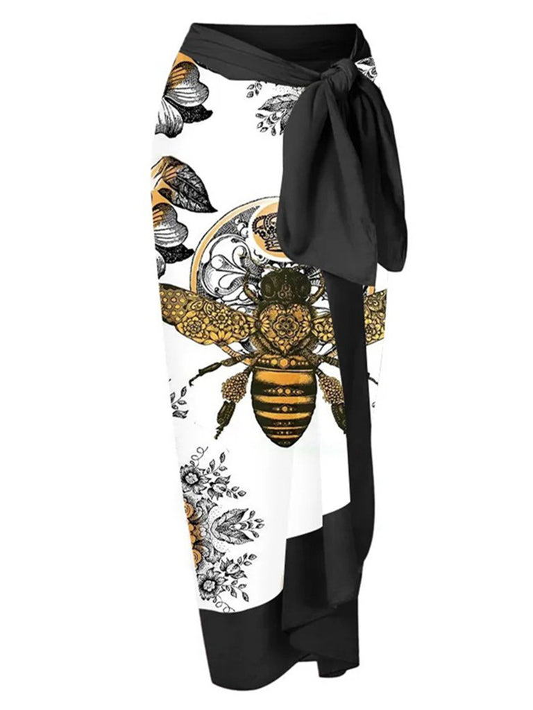 Black & White 1950s Bee Swimsuit & Cover-up: timeless style reimagined