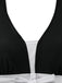 Black 1950s Colorblock Tropical Tankini Set 5