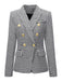 She throws on this Black & White 1950s Double Breasted Houndstooth Blazer and the city feels like 1950s Paris