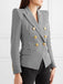 Black & White 1950s Double Breasted Houndstooth Blazer — 1950s style that speaks before she does
