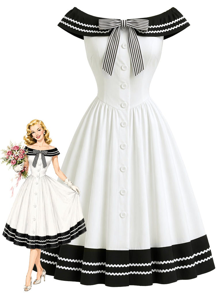 1950s Bow Vintage Classic Dress