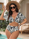 Black & White 1950s Tropical Floral Bikini Set - vintage fashion, retro style, classic black