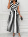 [Pre-Sale] Black White 1950s V-Neck Ruffle Belted Swing Dress, vintage dress, retro fashion, rockabilly, pin-up fashion - perfect for women who love vintage and retro fashion
