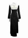 Black & White 1960s Colorblock Nun Cosplay Dress - vintage dress, retro fashion, classic black