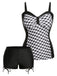 Black & White 1960s Geometric Lace-Up Swimsuit: 1960s Riviera elegance, reimagined for her