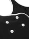 Black & White 1960s Solid Contrast Binding Swimsuit, vintage swimsuit, pin-up swimwear - perfect for women who love vintage and retro fashion