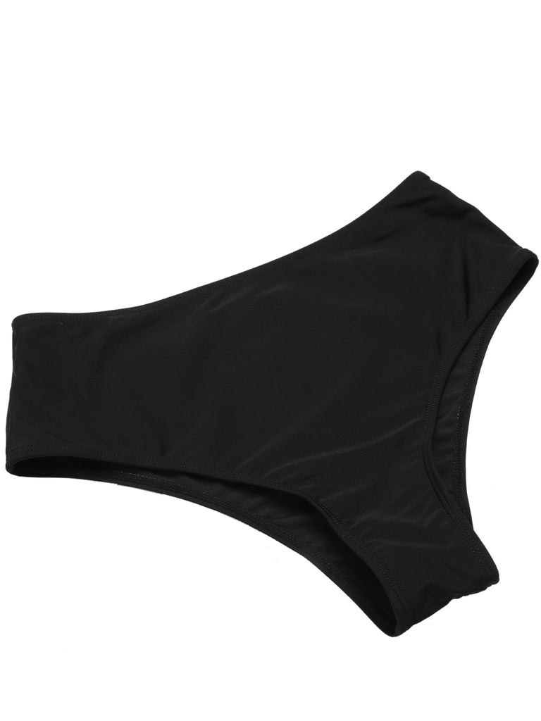 Black & White 1960s Solid Contrast Binding Swimsuit, vintage swimsuit, pin-up swimwear - perfect for women who love vintage and retro fashion