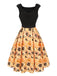 Black & Yellow 1950s Pumpkin Bat Spider Dress, vintage dress, retro fashion, rockabilly, pin-up fashion - perfect for women who love vintage and retro fashion