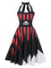 Black&Red 1950s Halloween Halter Skull Dress, vintage dress, retro fashion, rockabilly, pin-up fashion - perfect for women who love vintage and retro fashion
