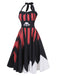 Black&Red 1950s Halloween Halter Skull Dress, vintage dress, retro fashion, rockabilly, pin-up fashion - perfect for women who love vintage and retro fashion