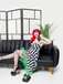 She slips into this Black&White 1950s Striped Fluorescent Green Lace Dress and suddenly it's a 1950s daydream