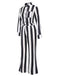 Black&White 1970s Lapel Striped Contrast Color Suit, vintage fashion, retro style - perfect for women who love vintage and retro fashion
