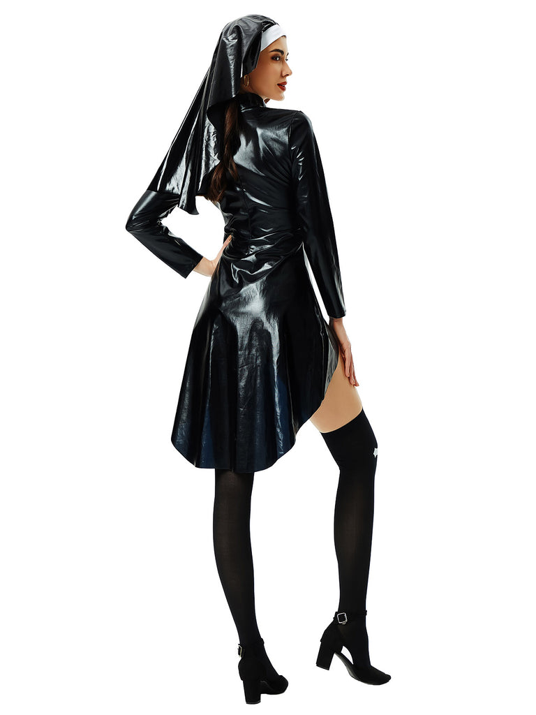 Black&White 1980s Halloween Dress & Headband: where 1980s romance meets her modern spirit