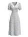 Baby Bule 1930s Floral V Neck Patchwork Dress 2