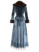 Blue 1930s Faux Fur Lace Patchwork Velvet Dress - vintage dress, retro fashion