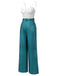Blue 1930s Laser Flashing Spaghetti Strap Jumpsuit, vintage romper, retro jumpsuit - perfect for women who love vintage and retro fashion