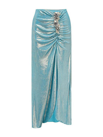 She finds her 1930s story in this Blue 1930s Shimmery Beading Cover-Up