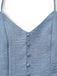Blue 1930s Solid Deep V Tiered Ruched Jumpsuit - vintage jumpsuit, retro fashion, elegant red